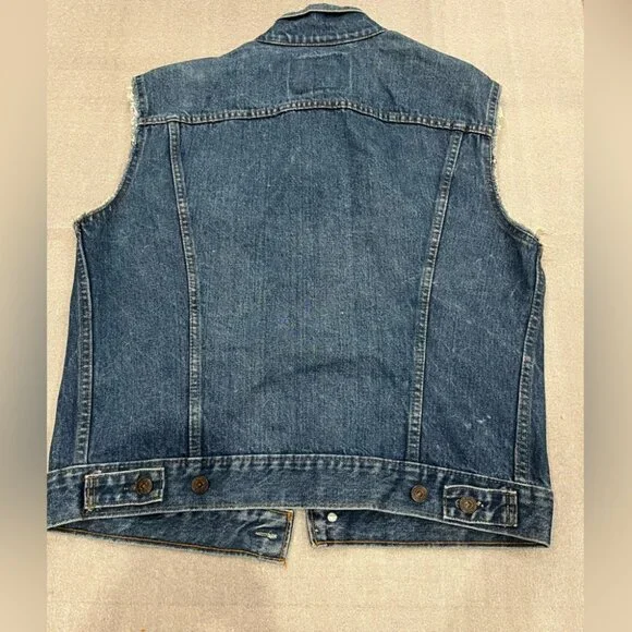 [42/L]Levi’s Blue Denim Vest - Picture 4 of 6